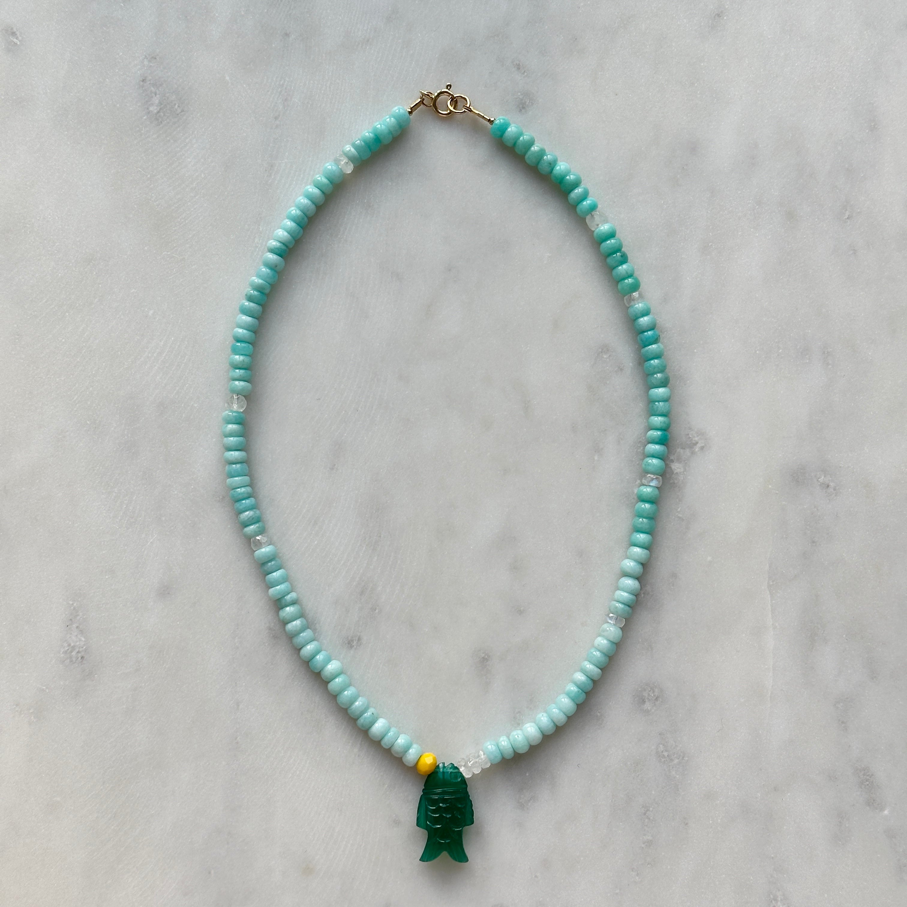 Green Onyx Fish Necklace