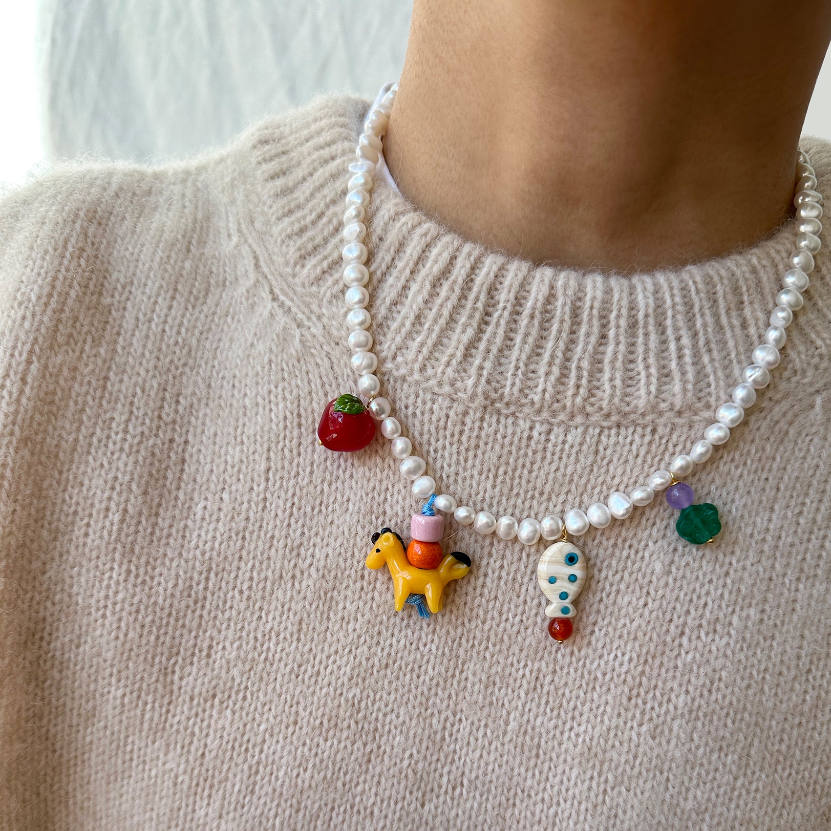 Little Pony In A Garden Necklace