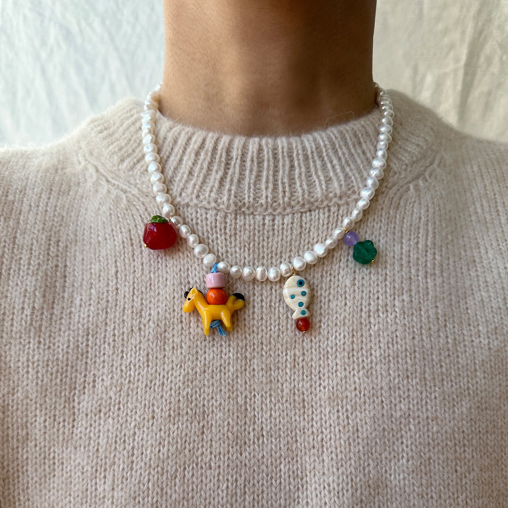 Little Pony In A Garden Necklace