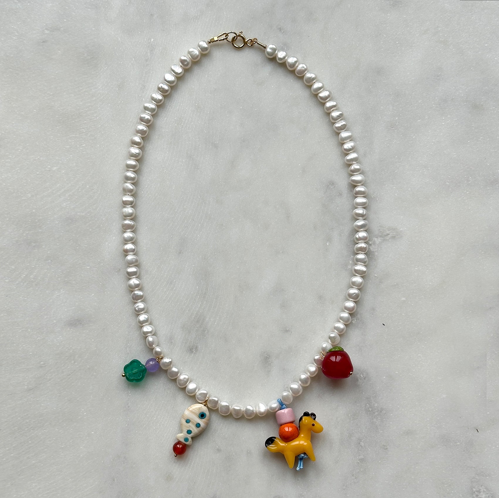 Little Pony In A Garden Necklace