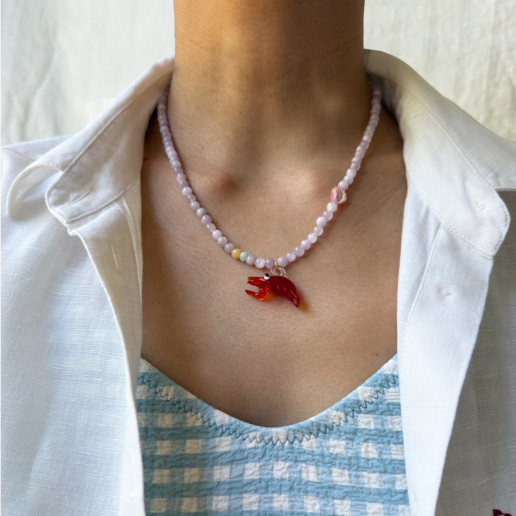 Lilac Lobster Necklace