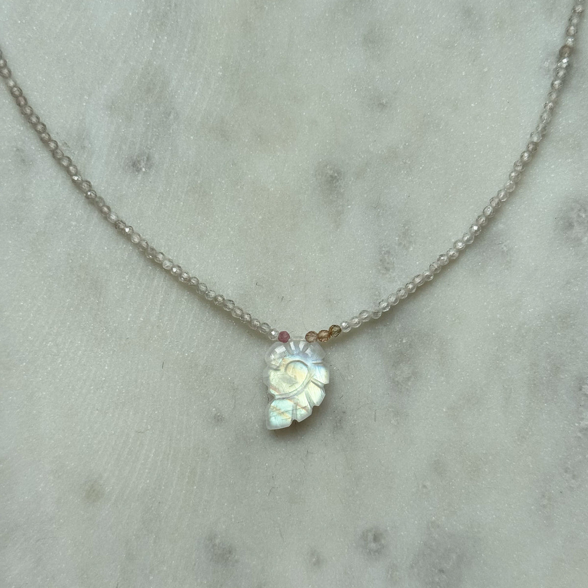 Sparkly Moonstone Shell