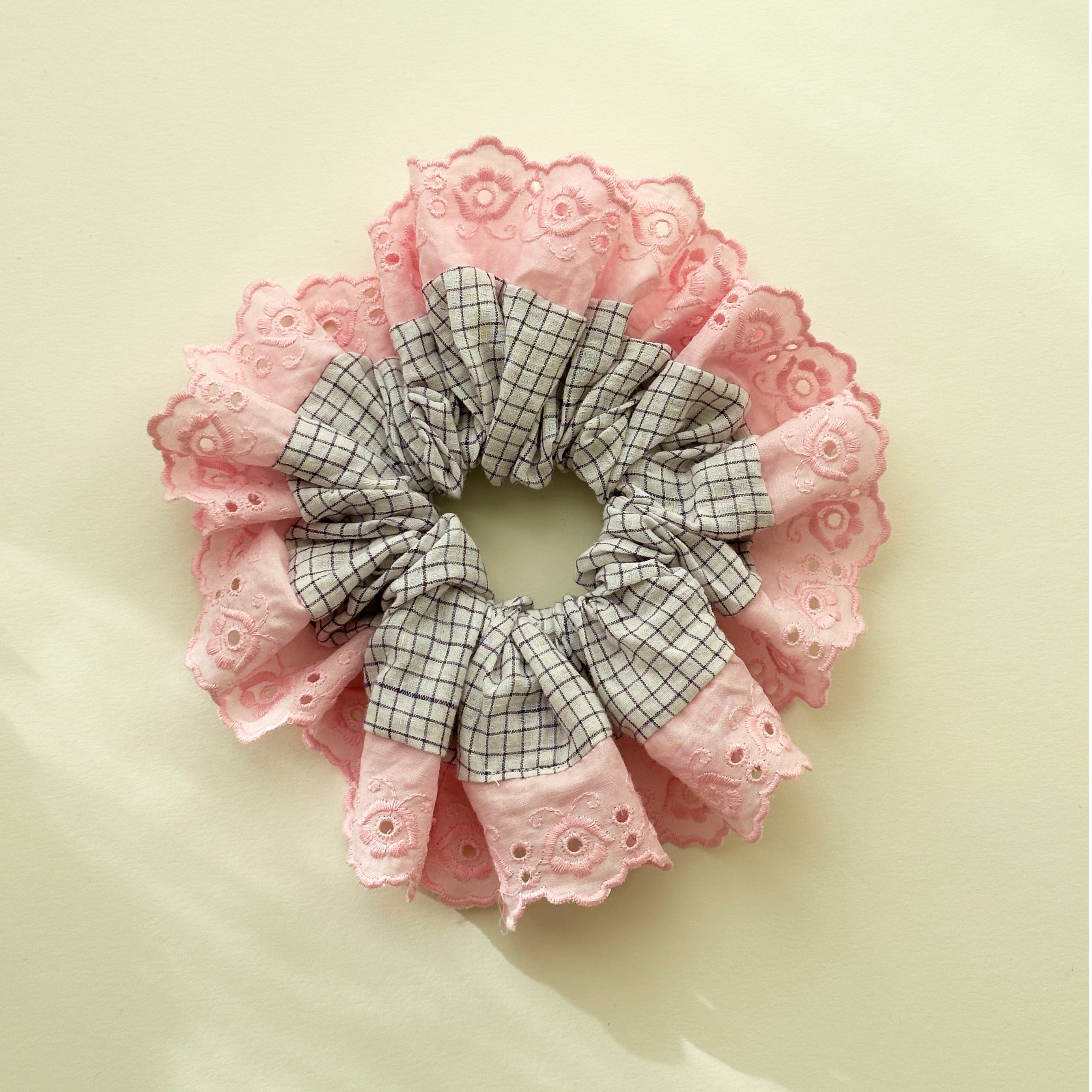 Oversized Scrunchie - Lilac Check