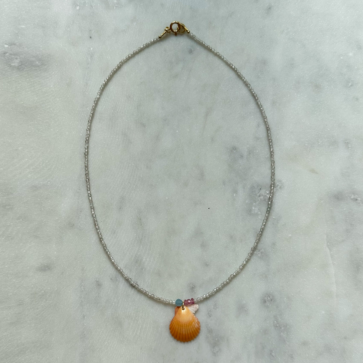 Petite Orange Shell Necklace