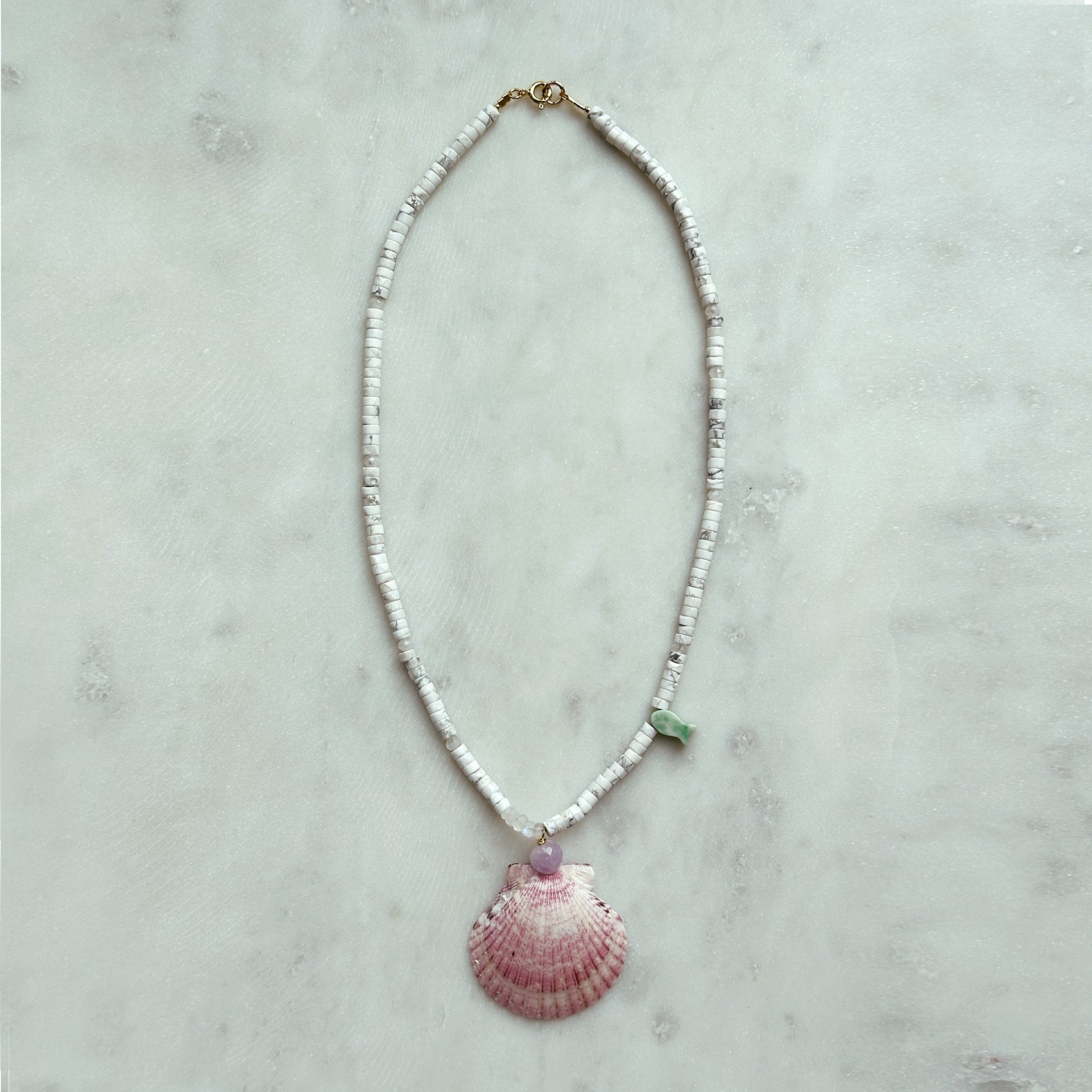 Pink Lilac Shell Necklace