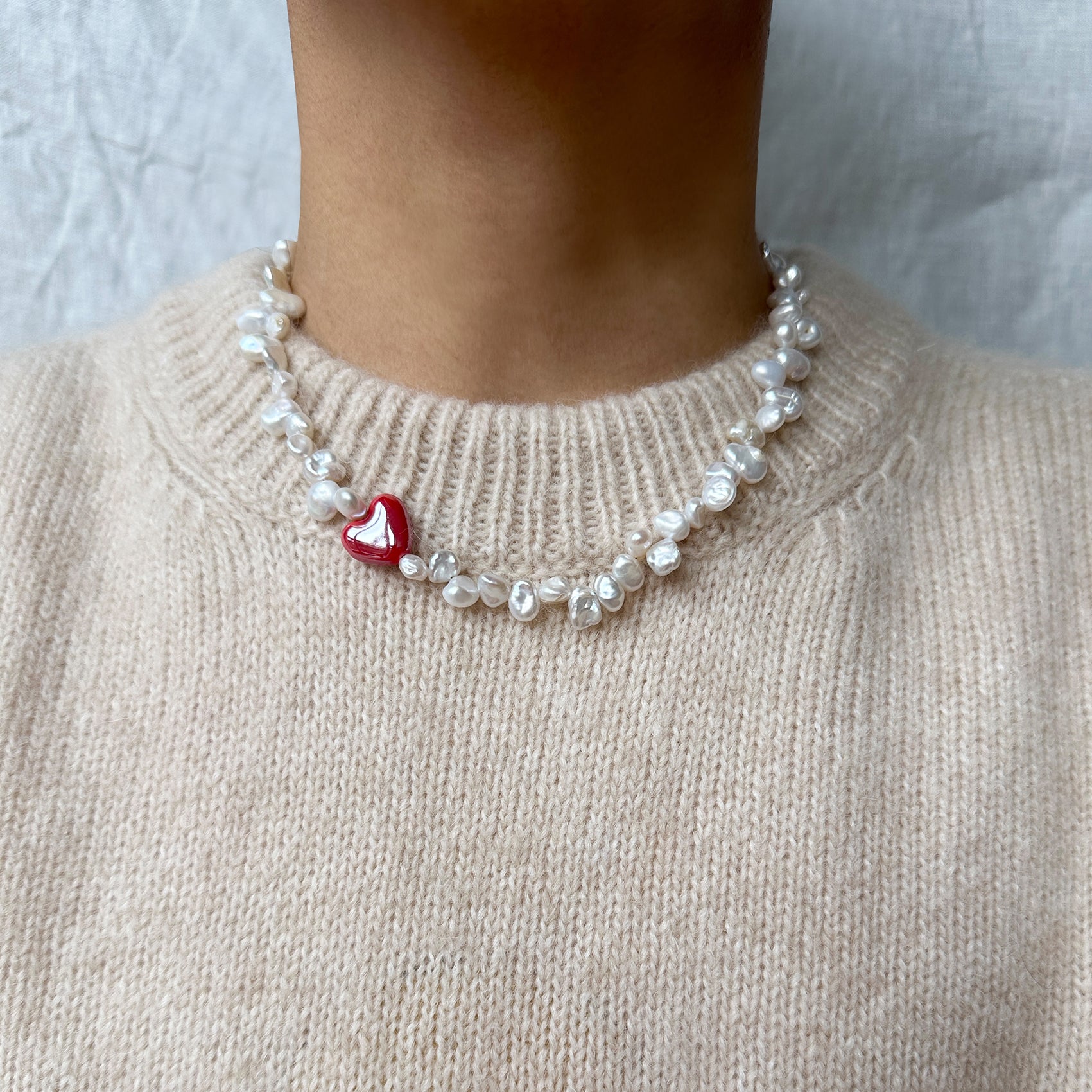 Red Heart & Pearls