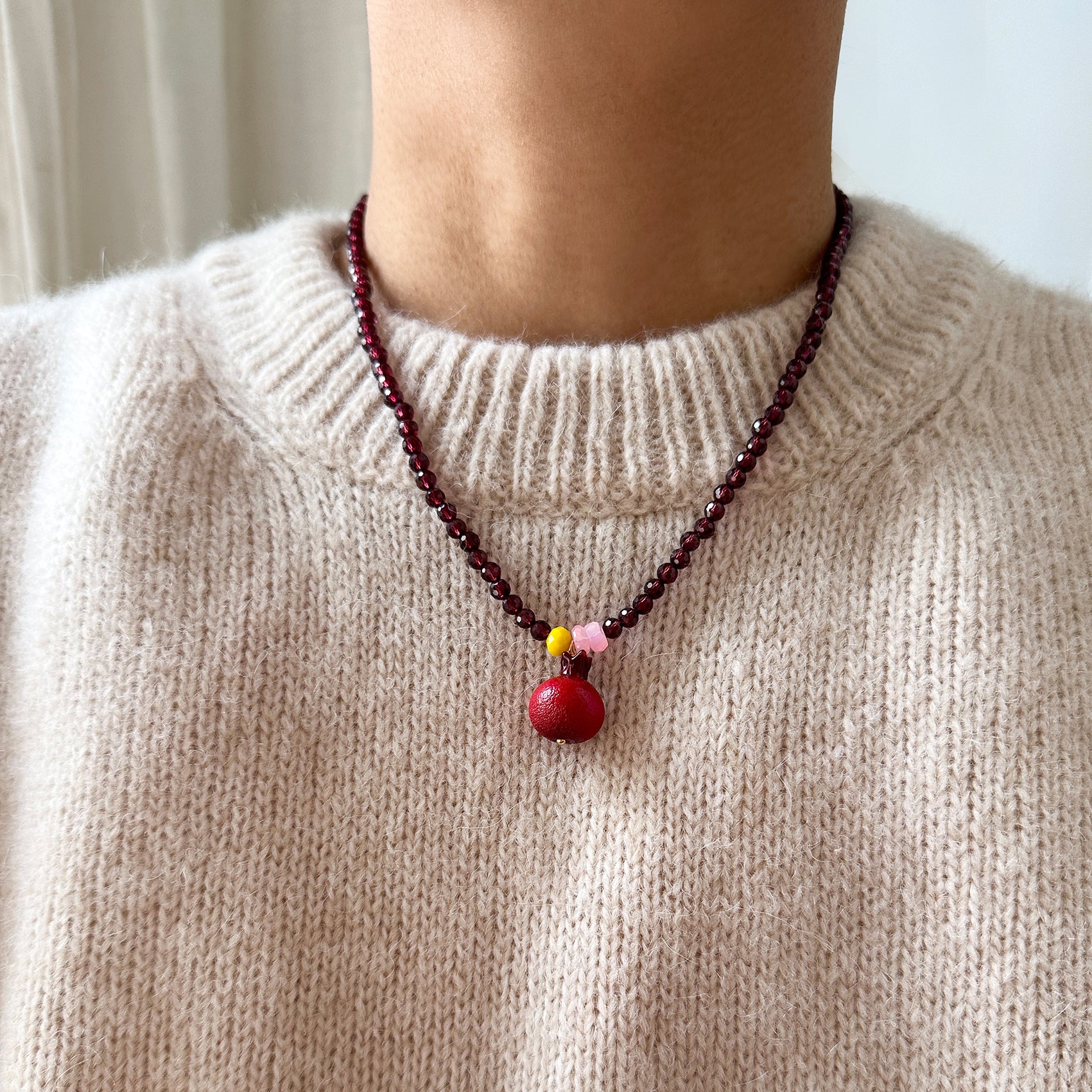 Red Ruby Pomegranate Neckace