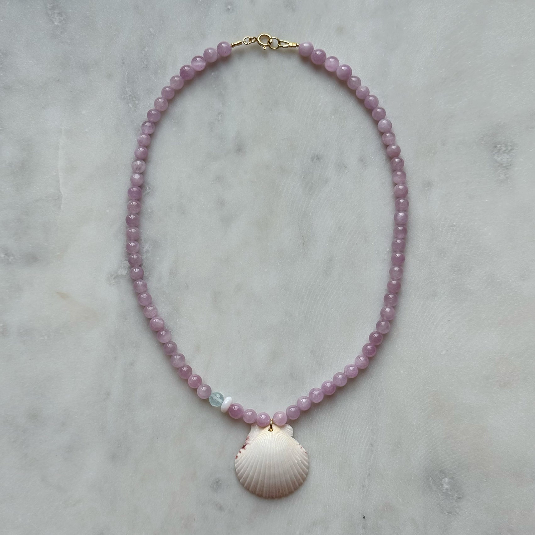 White Scallop Necklace