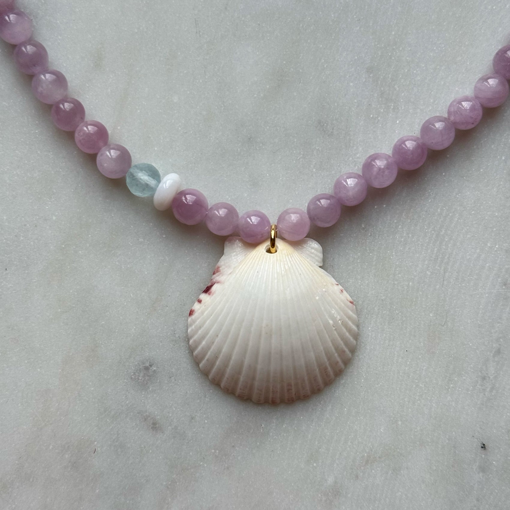White Scallop Necklace
