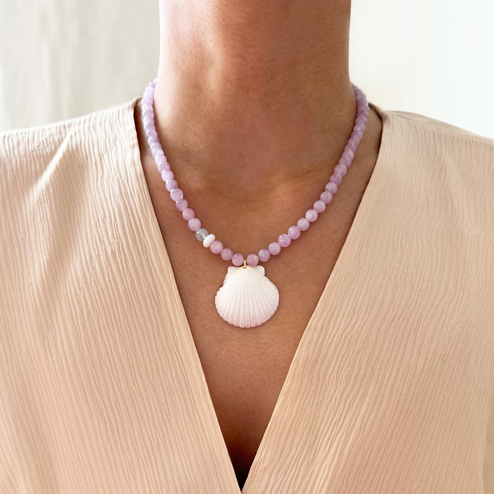 White Scallop Necklace