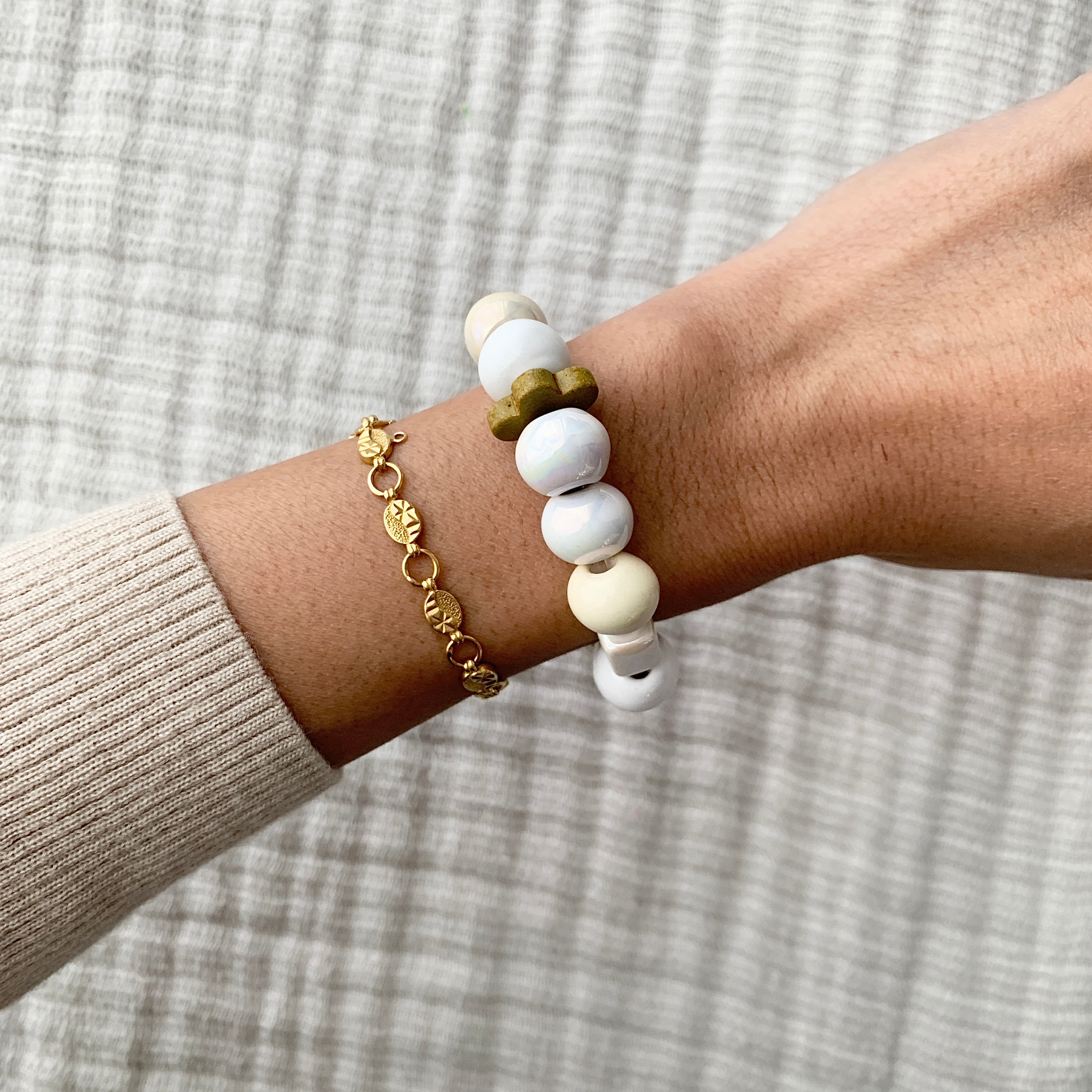 All White – Scoops of Ice Cream Bracelet