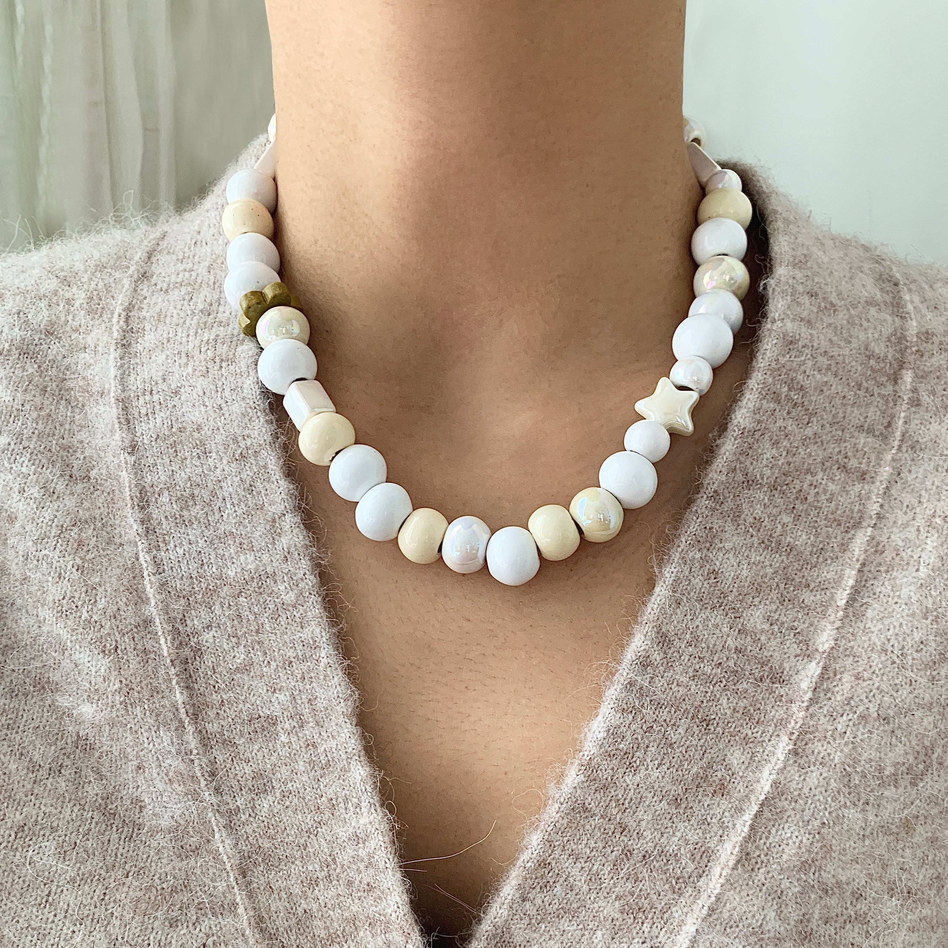 All White - Scoop of Ice Cream Necklace