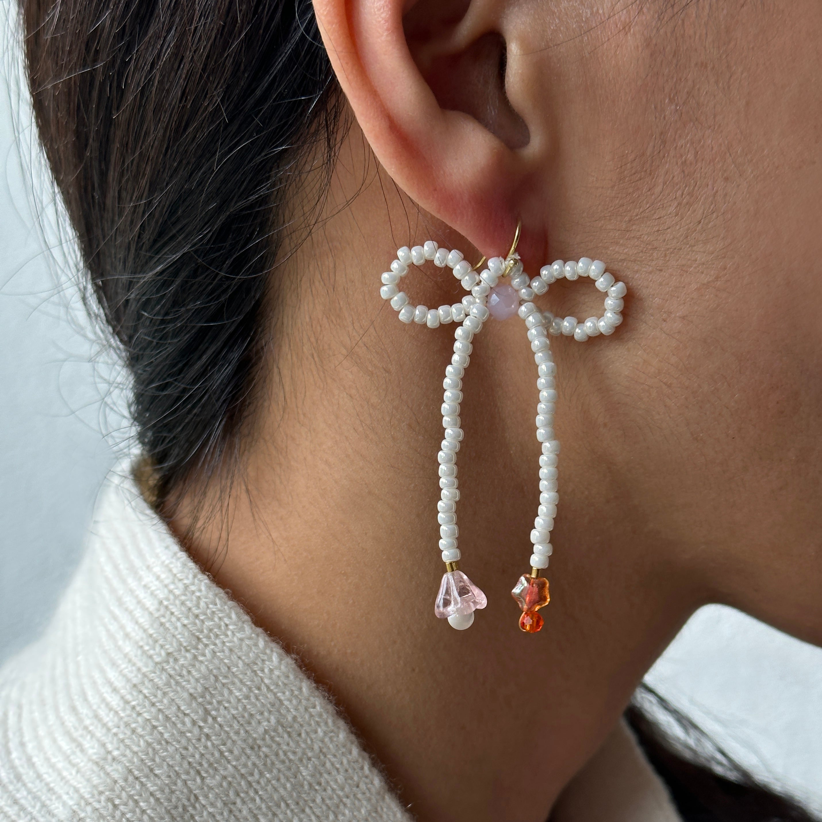 Bow Earring - Ivory