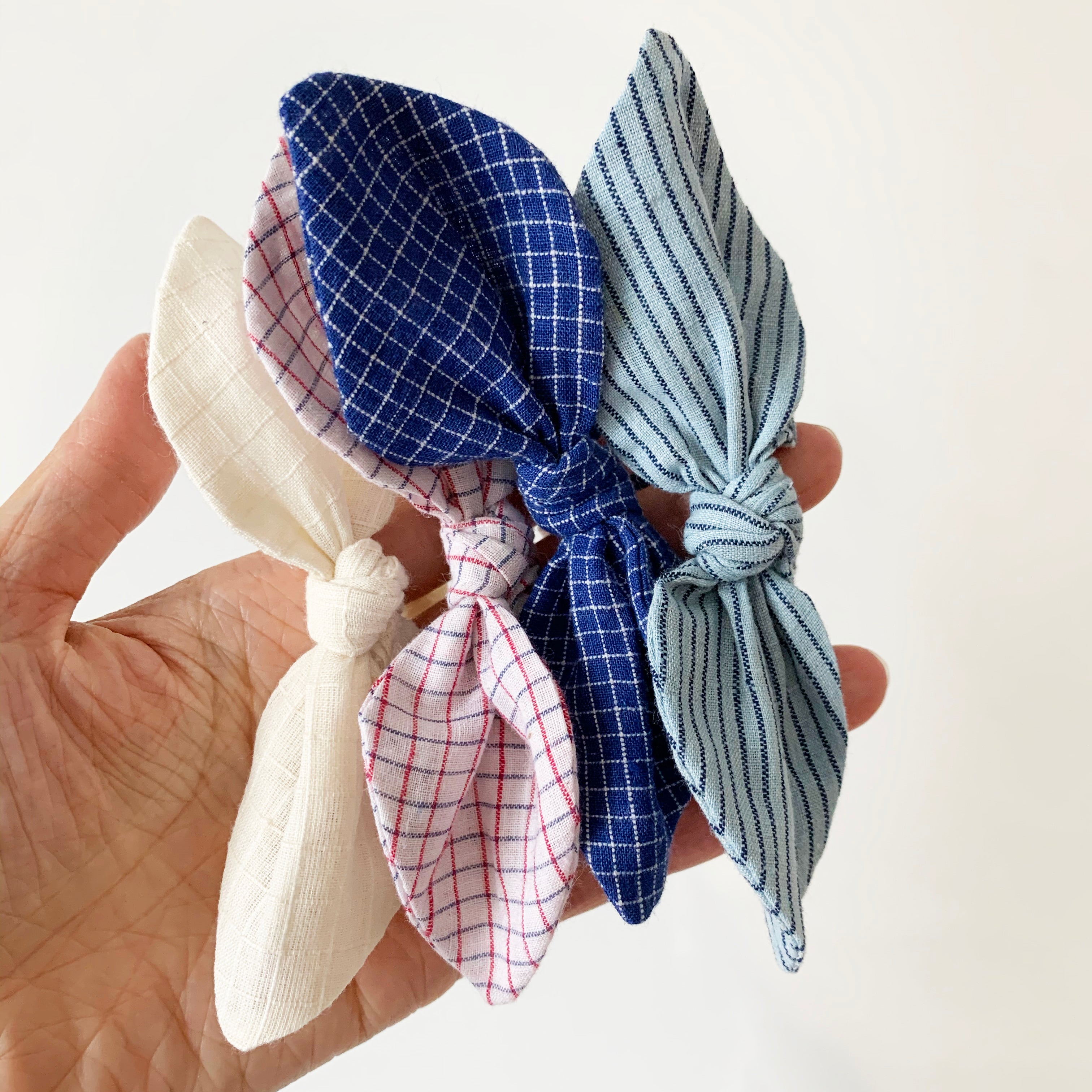 Bow Scrunchie - Blue and Red Check