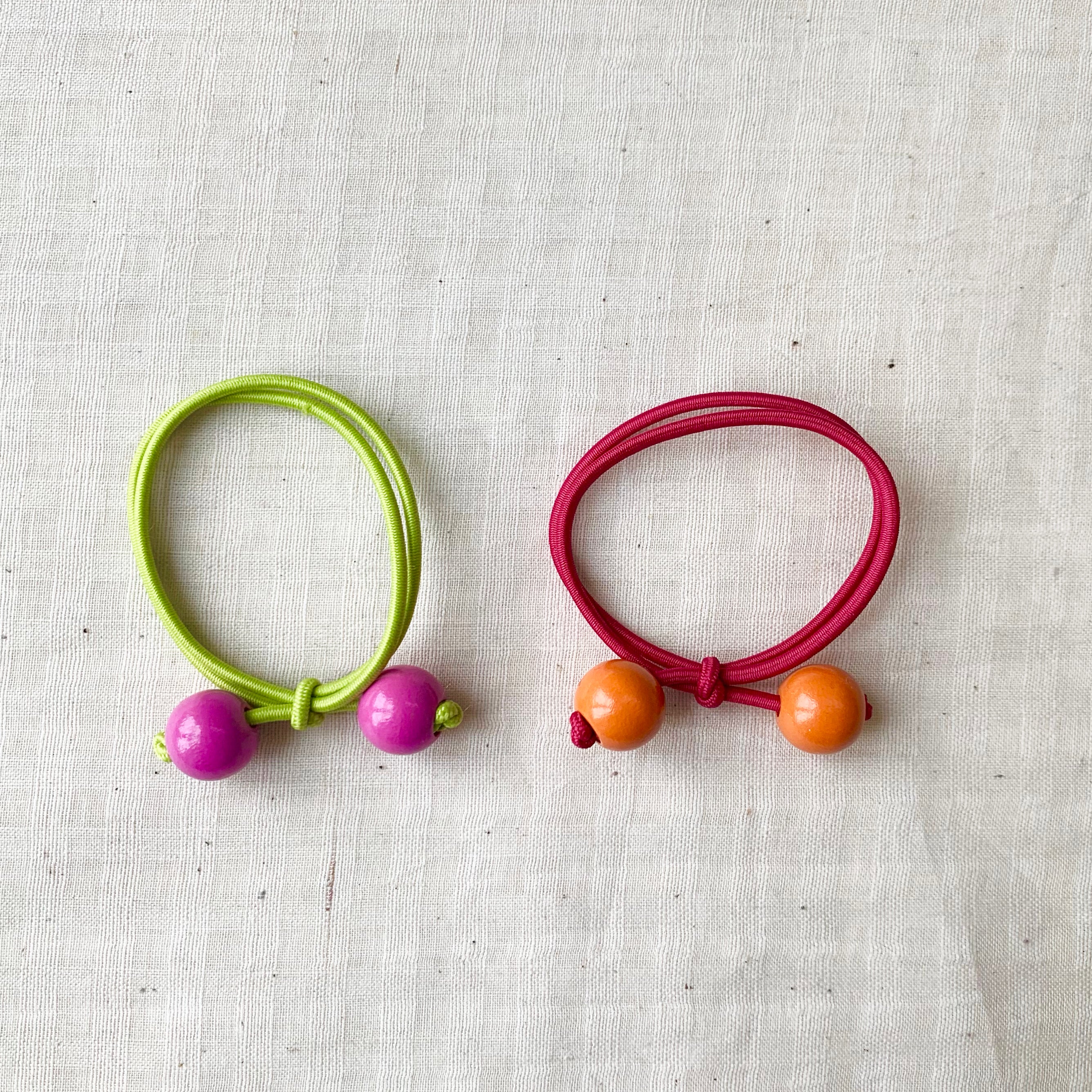Bubble Hair Ties Kids - Lime and Pink