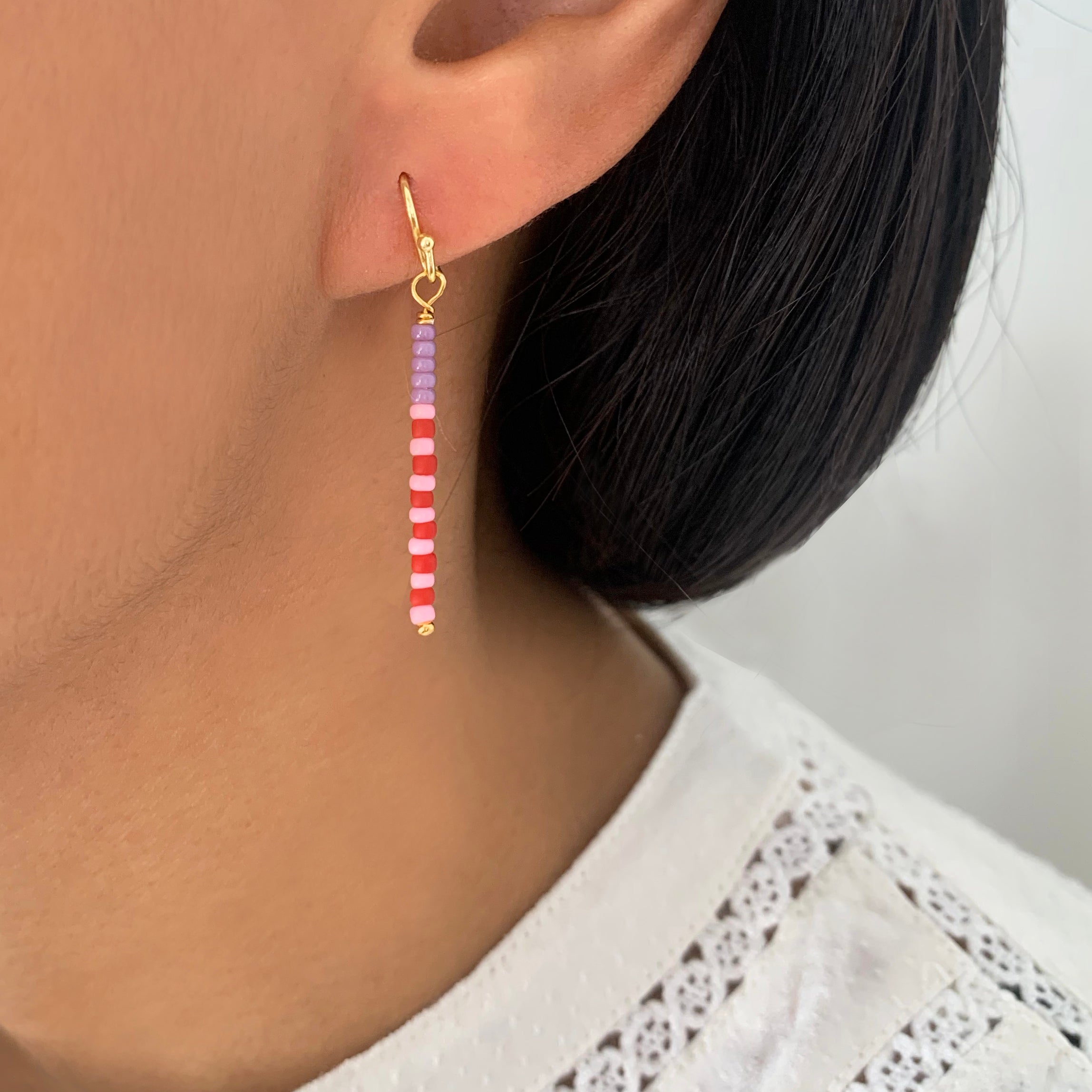 Colour Rhythm Earring Red & Pink