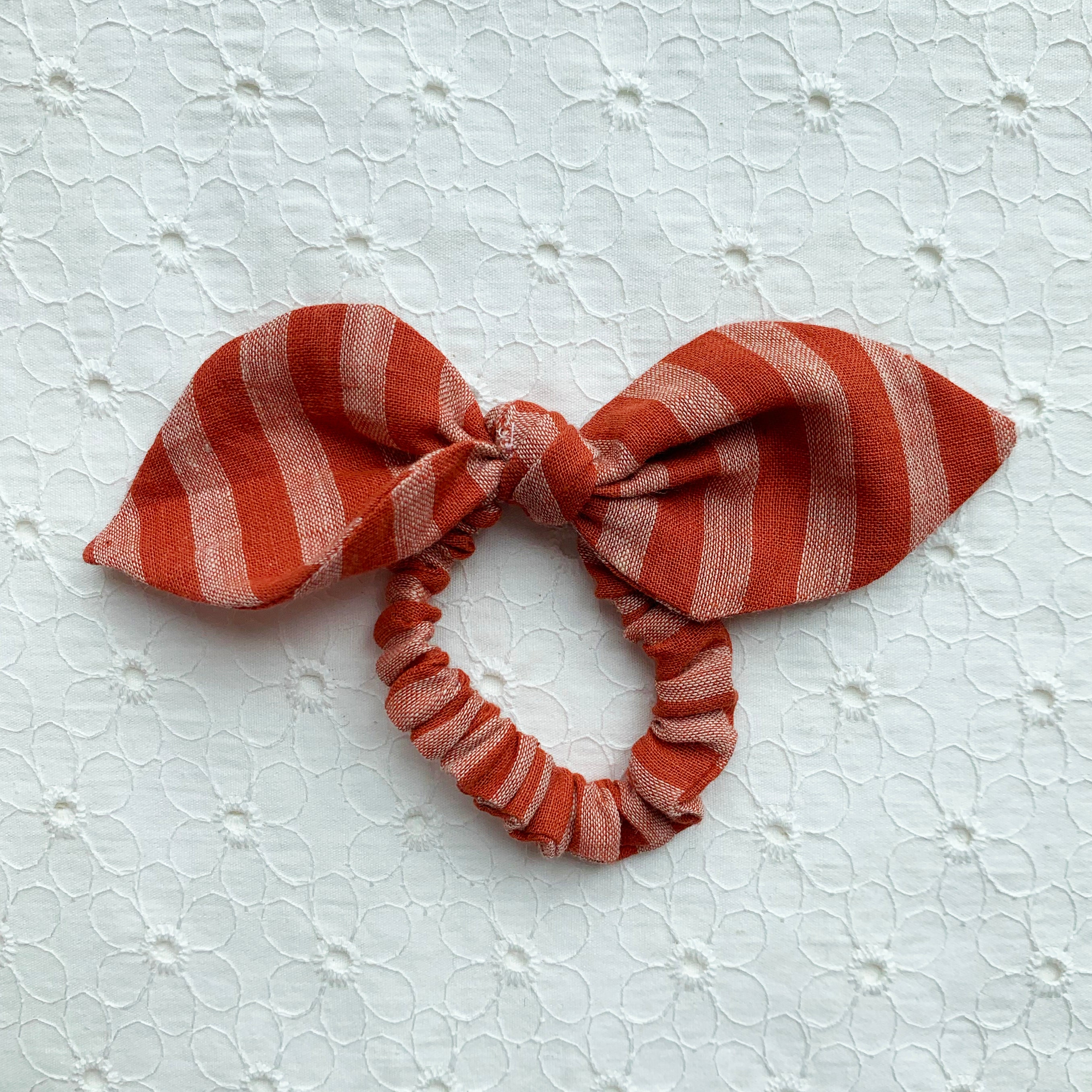 Bow Scrunchie - Orange Stripes