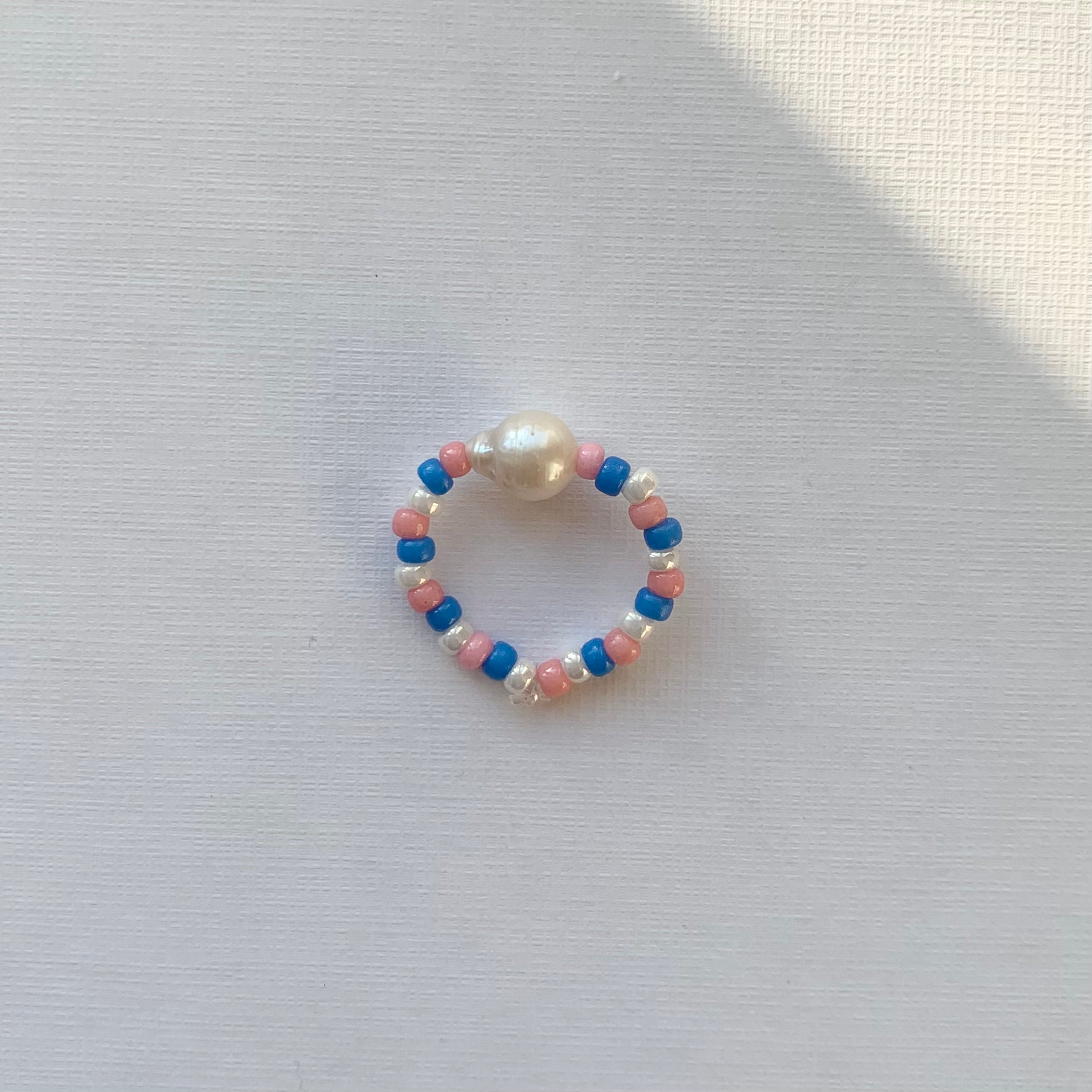 Cheerful Ring - True Blue, Pink & Pearly White