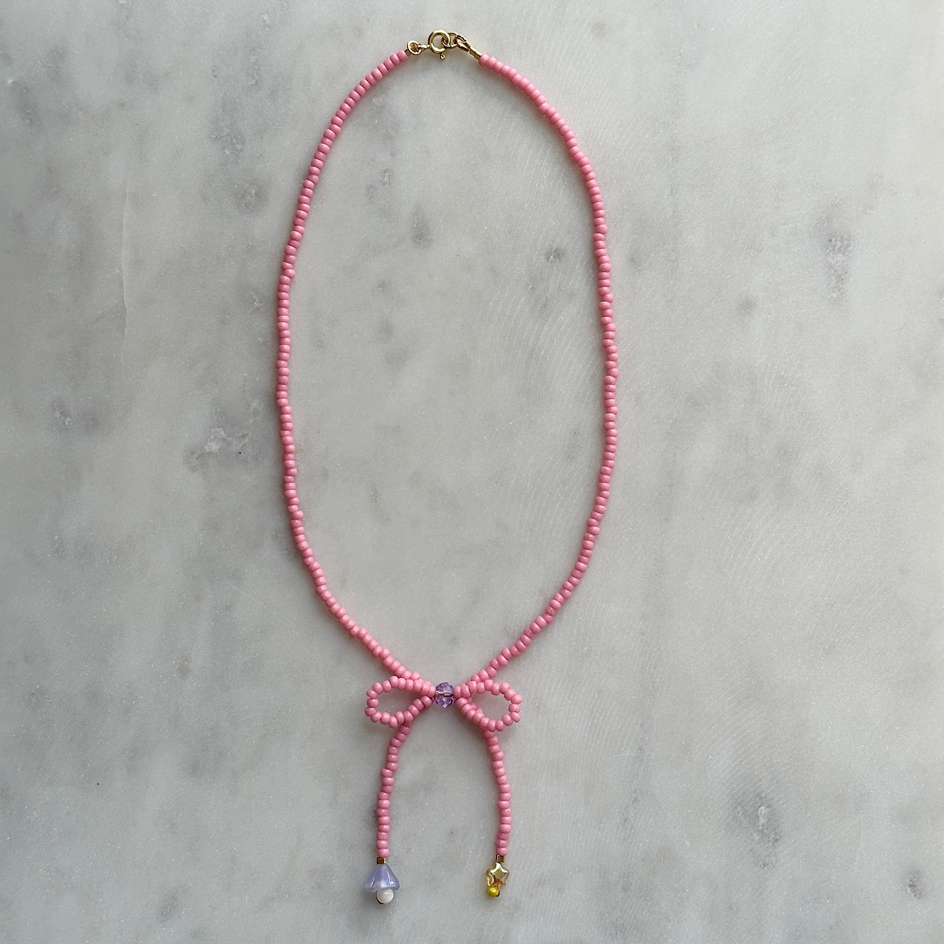 Bow Choker - Pink